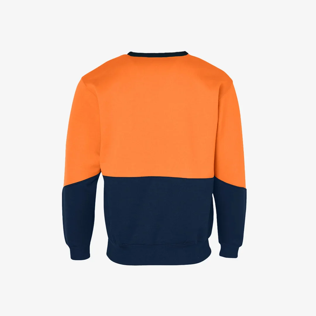 DNC Men's HiVis Two Tone Fleecy Sloppy Joe Crew-Neck Sweat Shirt - Image 2