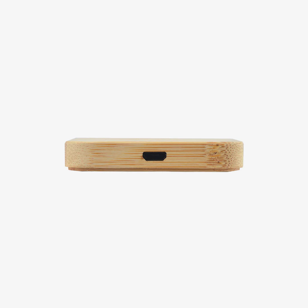 Logo Line Arc Square Eco Bamboo Wireless Charger - Image 4