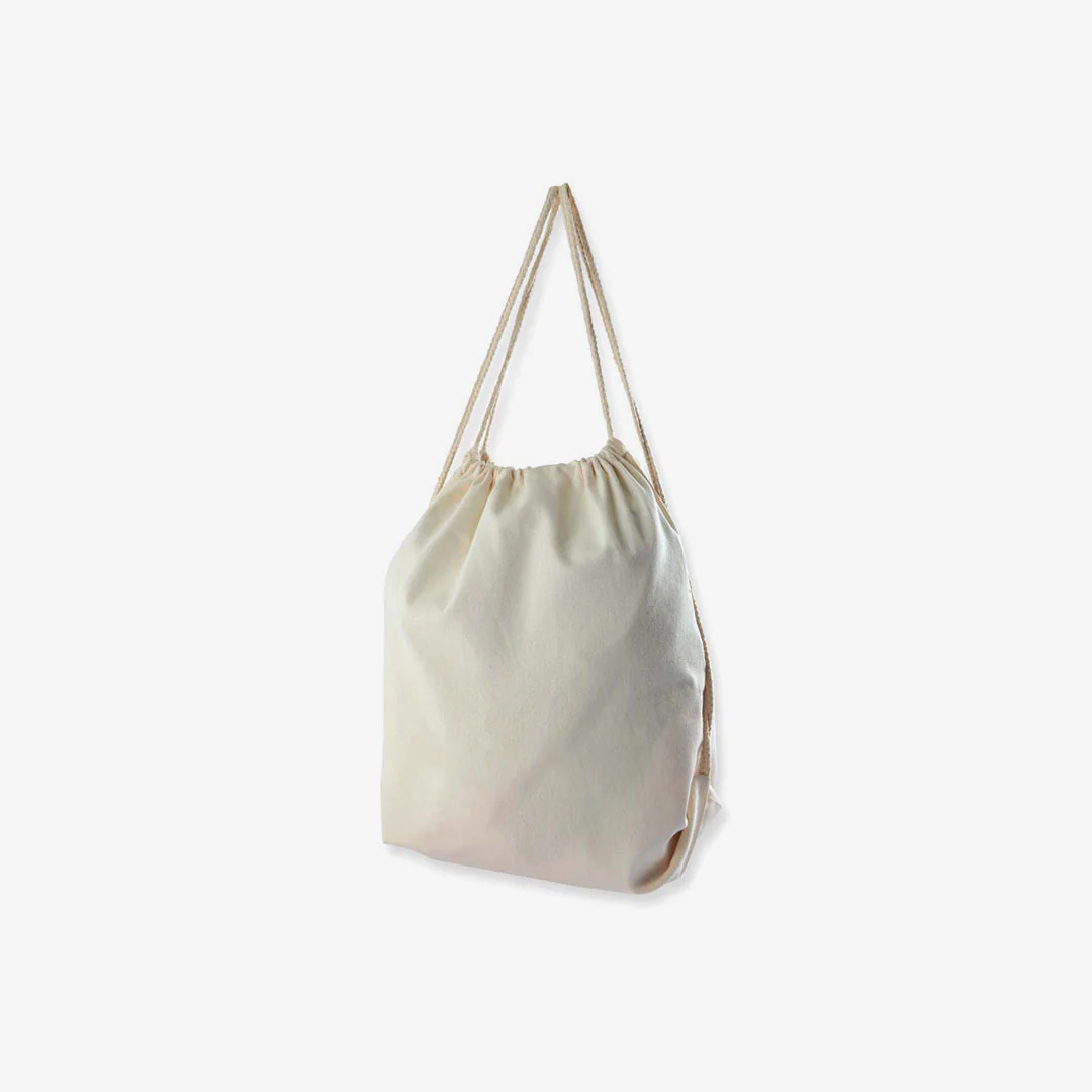 Logo Line Eco Calico Drawstring Library Backpack
