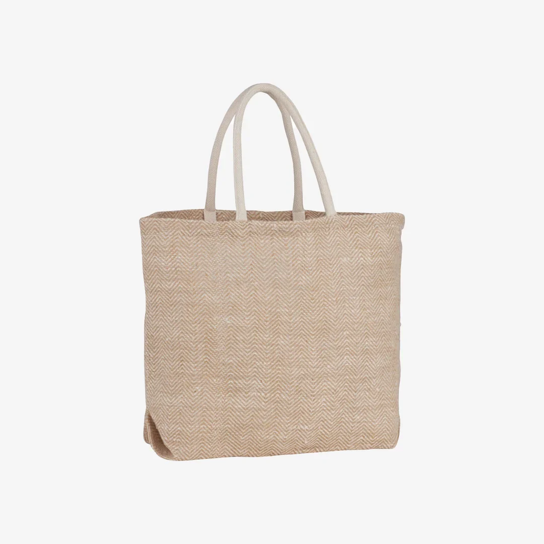 Herringbone Jute Tote