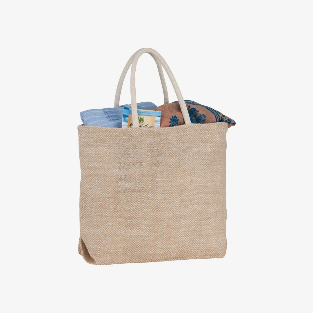 Herringbone Jute Tote - Image 3