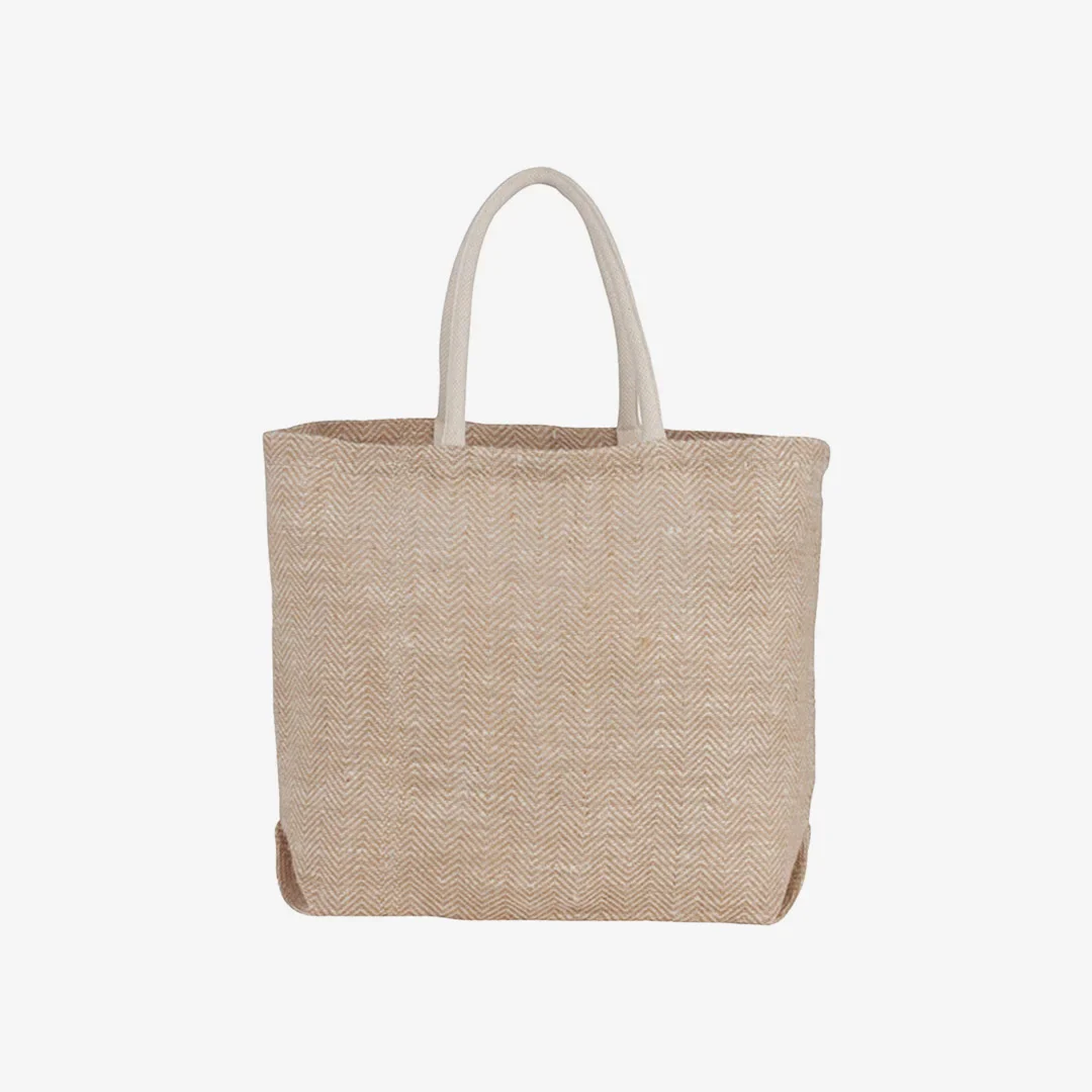 Herringbone Jute Tote - Image 4