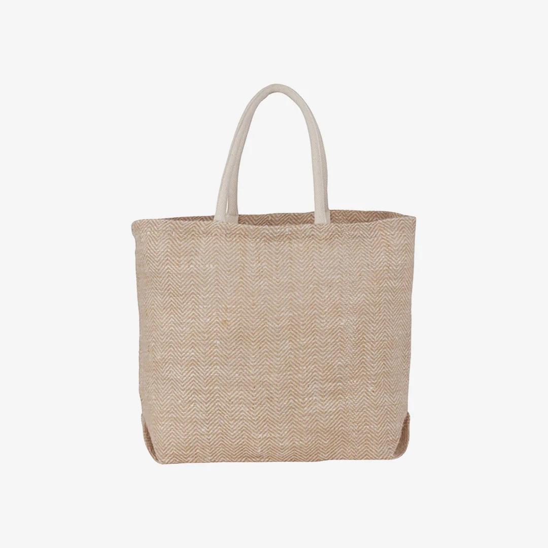 Herringbone Jute Tote - Image 5