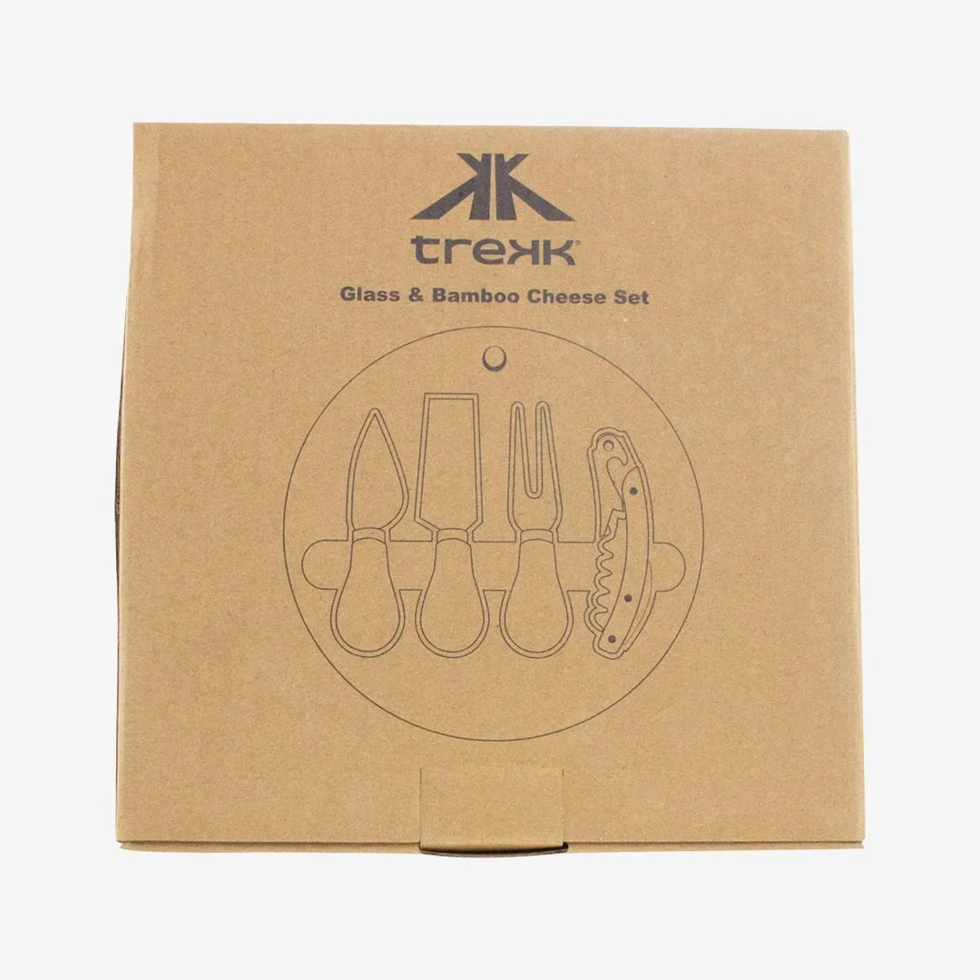 Trekk Round Bamboo Glass Cheese Set - Image 5
